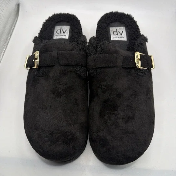 Dolce Vita Anina Mules Women's Black Buckle Comfort Slip On Shoes Size 8 - Picture 8 of 11